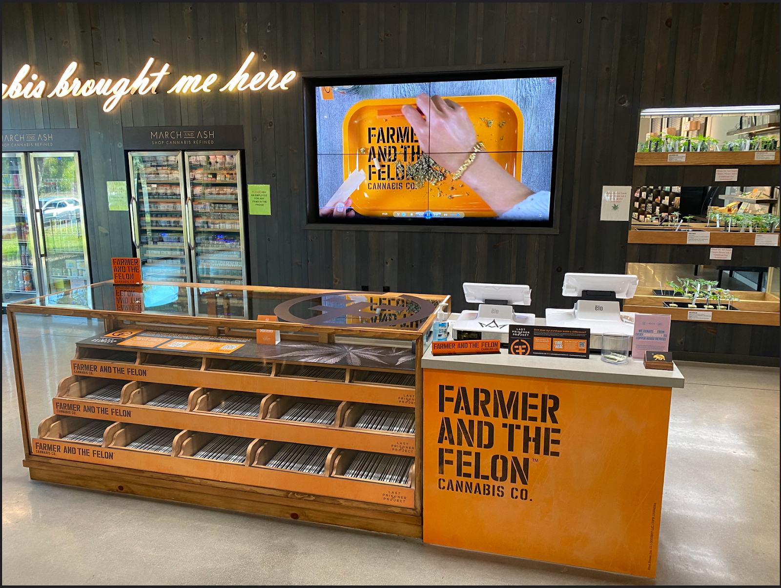 A retail Point of sale display for The Farmer and The Felon