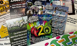 Doobie Nights event flyers, mailers, signage.