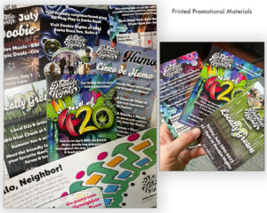 Doobie Nights printed promotional materials for dispensary events and promotions. By Megan Prusynski.